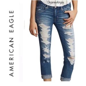 American Eagle Ripped Artist Crop Jeans Size 6/28